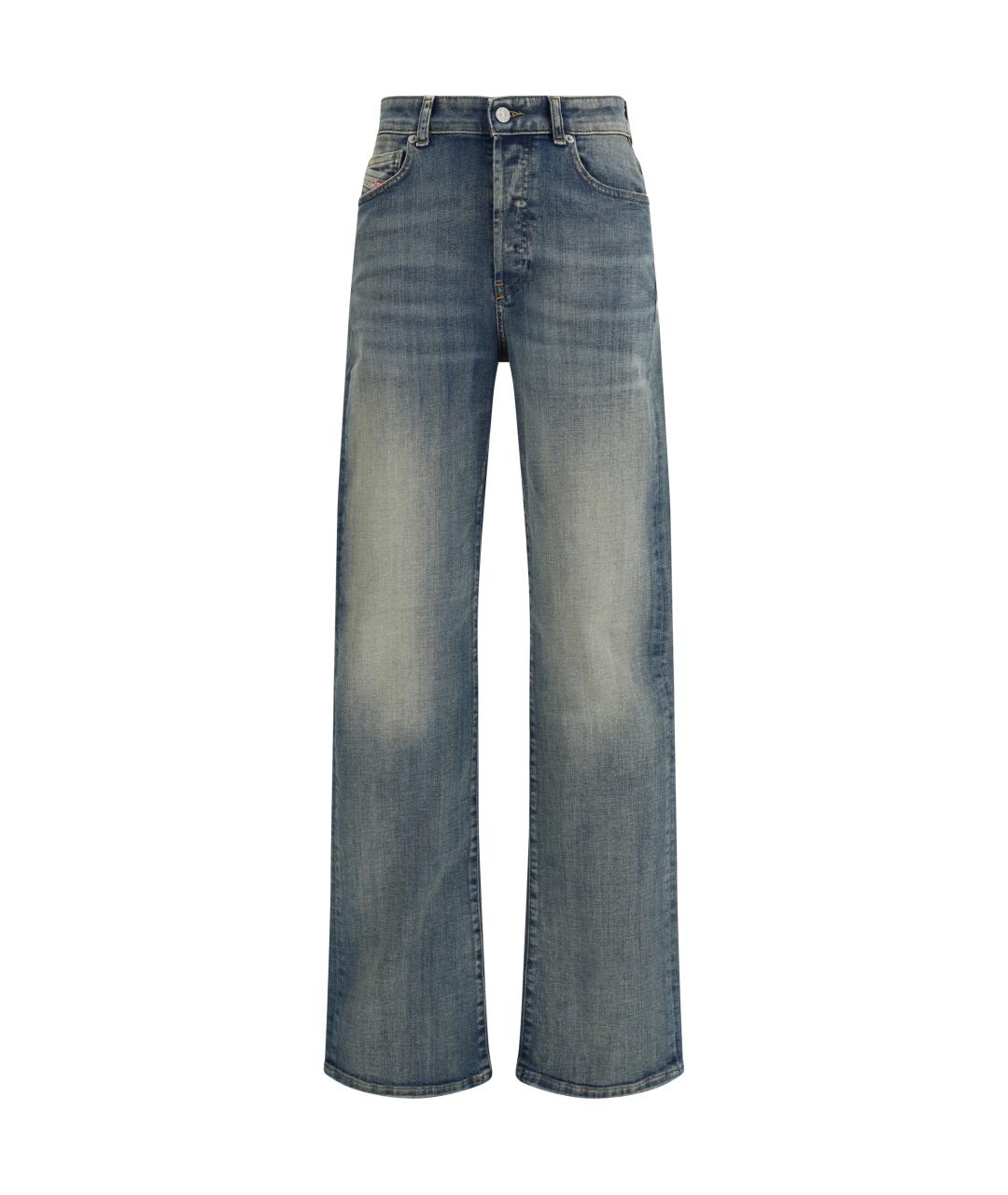 DIESEL Синие хлопко-эластановые прямые джинсы, фото 1