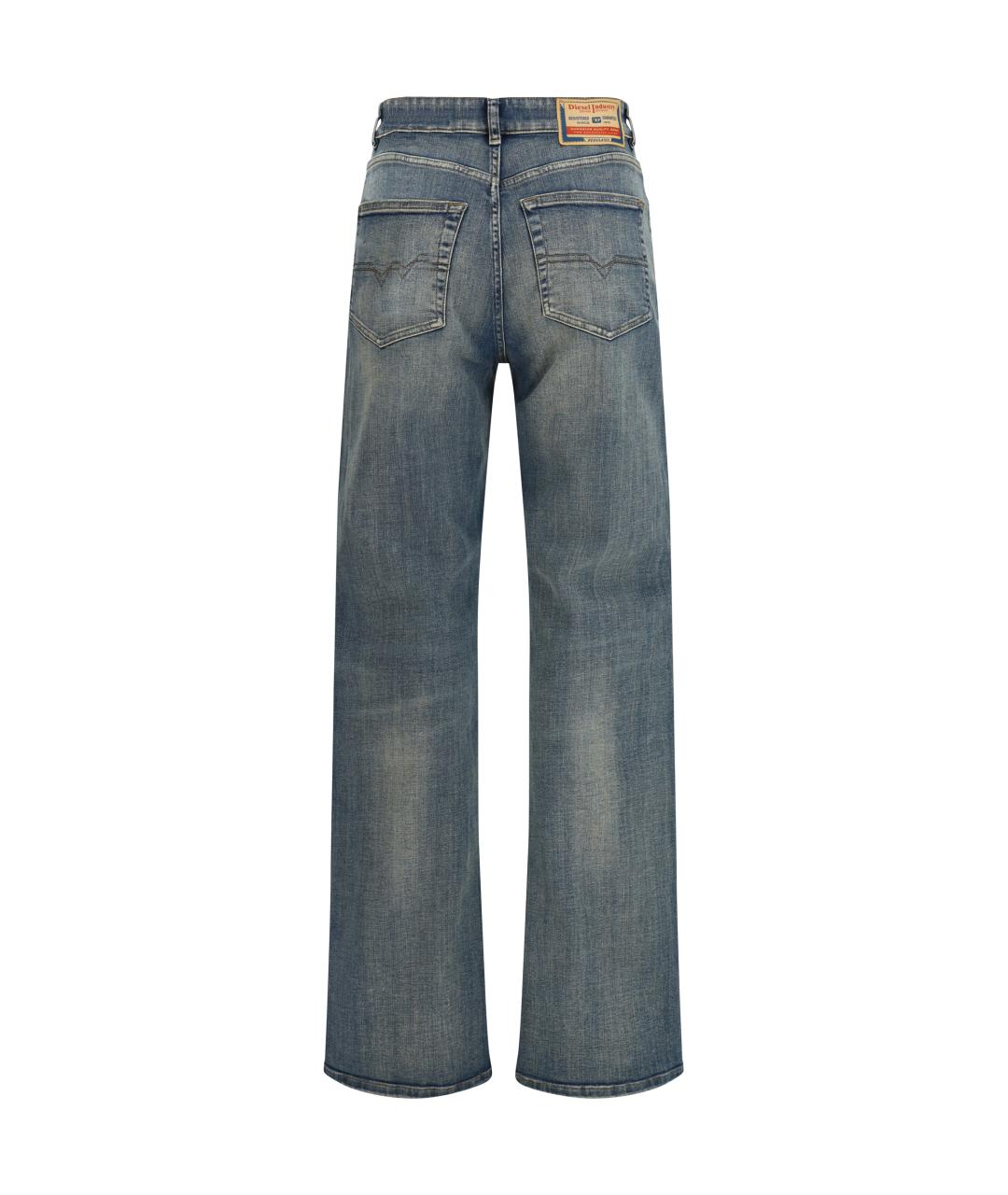 DIESEL Синие хлопко-эластановые прямые джинсы, фото 2