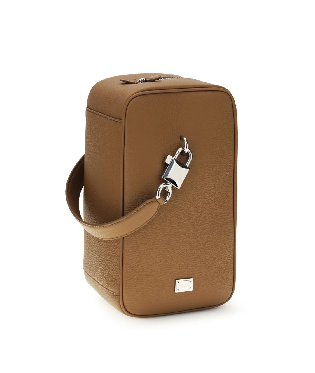 DOLCE&GABBANA Коричневая кожаная барсетка, фото 2