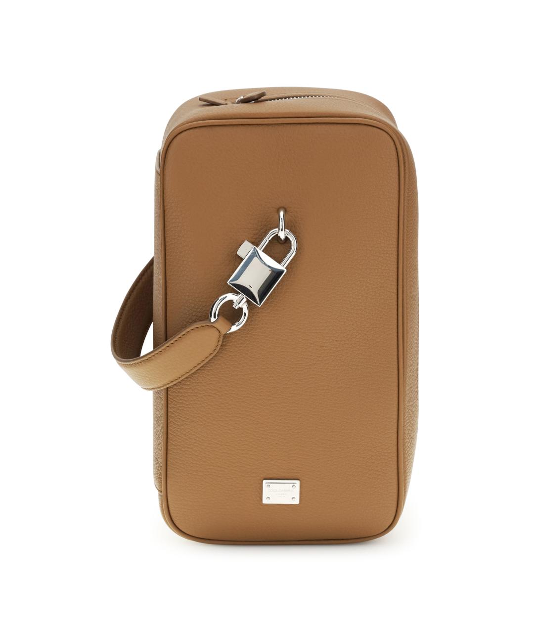 DOLCE&GABBANA Коричневая кожаная барсетка, фото 1