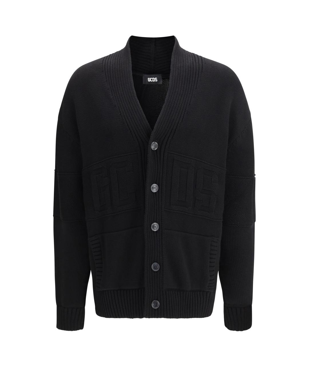 GCDS Черный шерстяной кардиган, фото 1