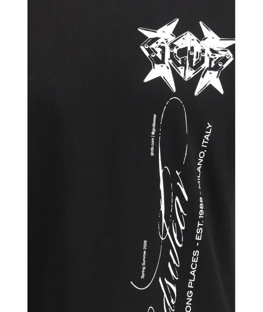 GCDS Черная хлопковая футболка, фото 3