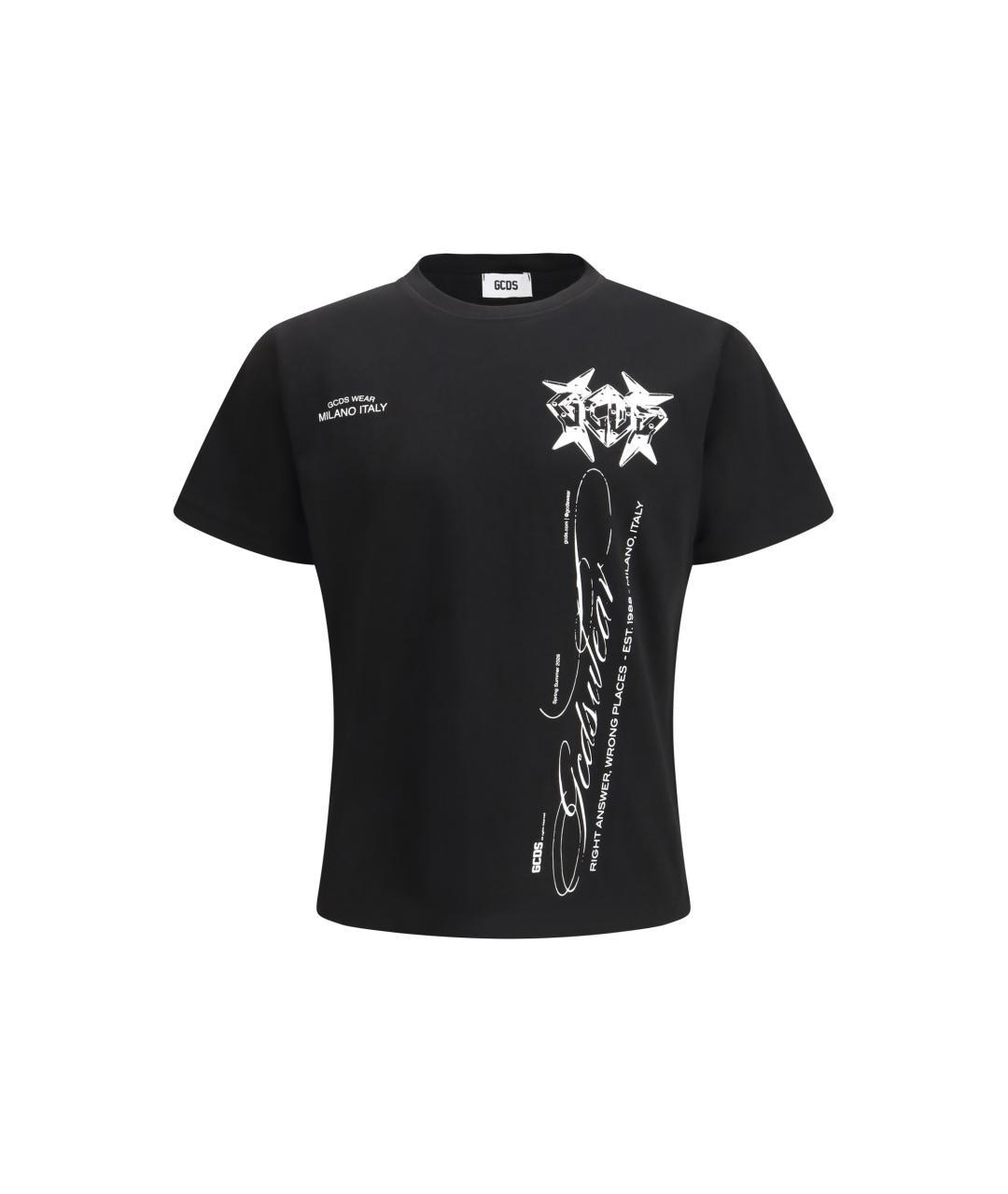 GCDS Черная хлопковая футболка, фото 4