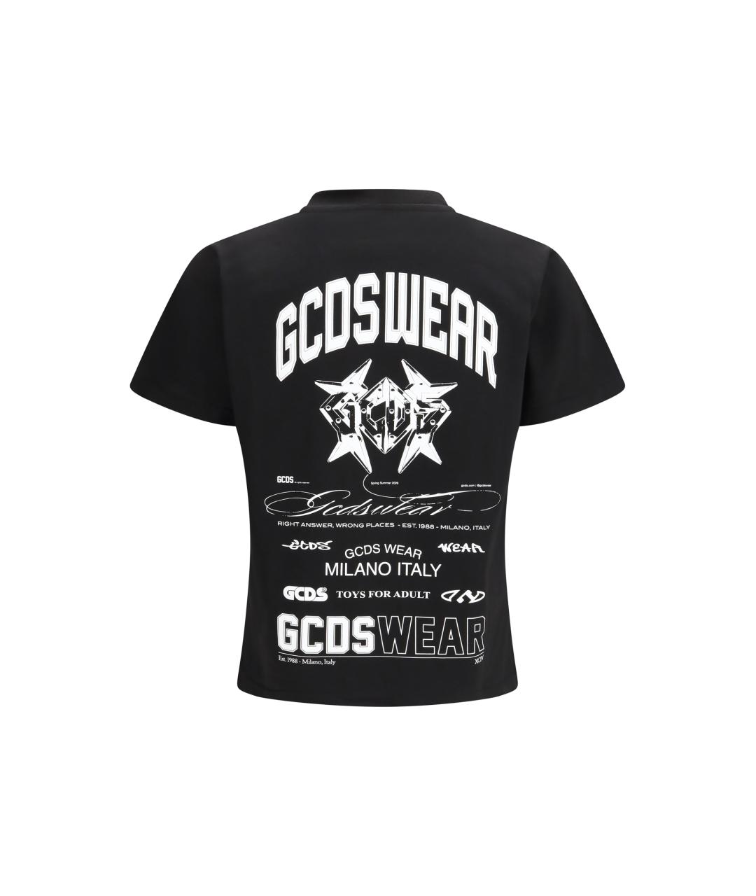 GCDS Черная хлопковая футболка, фото 2