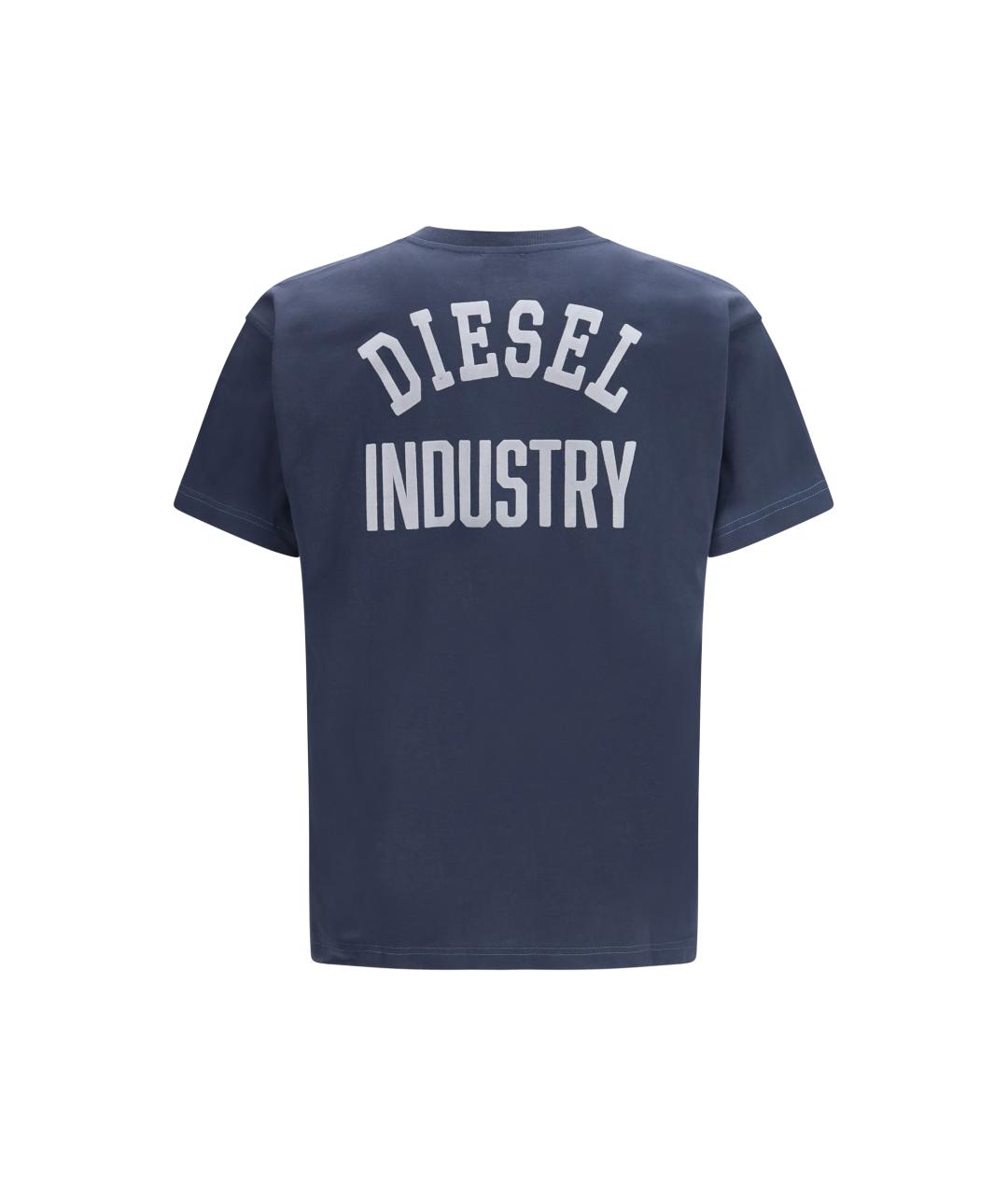 DIESEL Синяя хлопковая футболка, фото 2