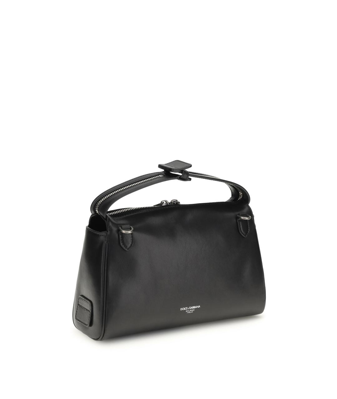 DOLCE&GABBANA Черная кожаная сумка на плечо, фото 3