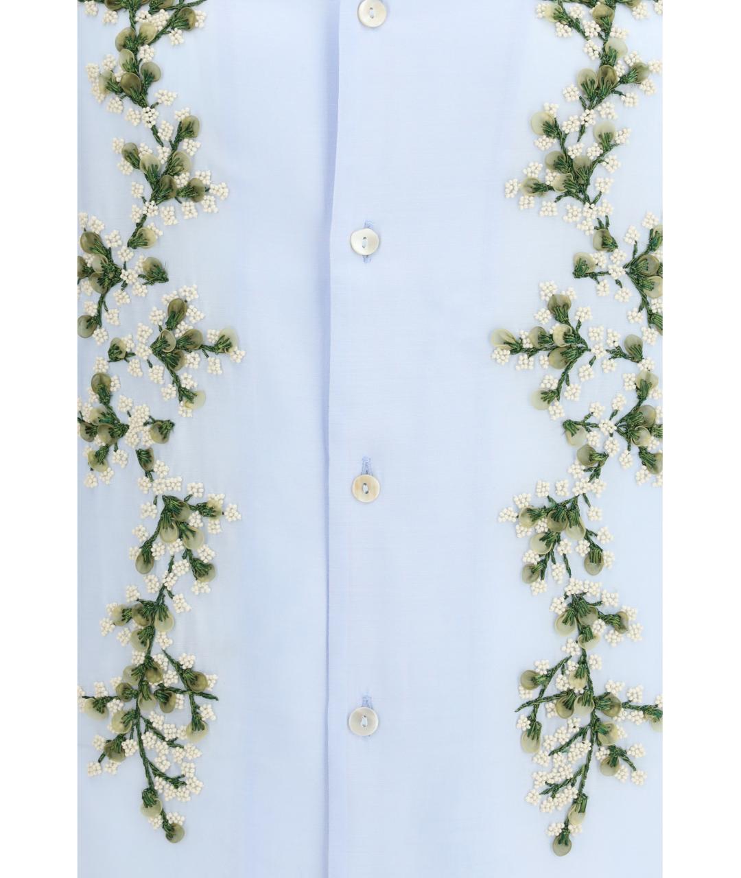 BAZISZT Голубая хлопковая классическая рубашка, фото 3