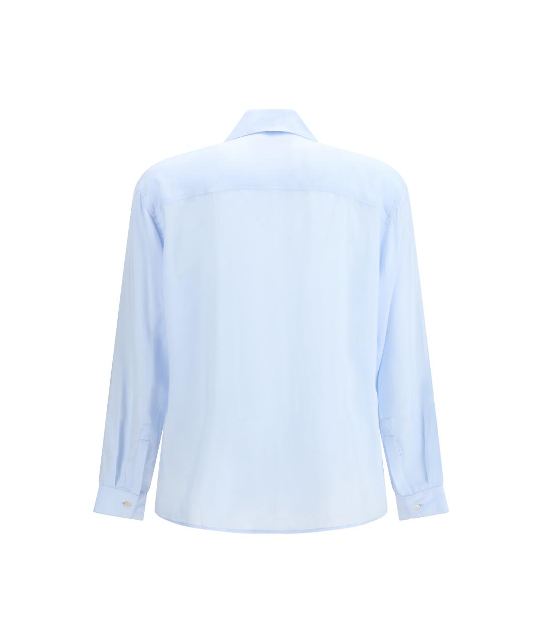 BAZISZT Голубая хлопковая классическая рубашка, фото 2