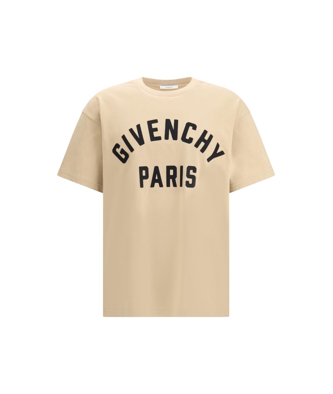 GIVENCHY Бежевая хлопковая футболка, фото 4