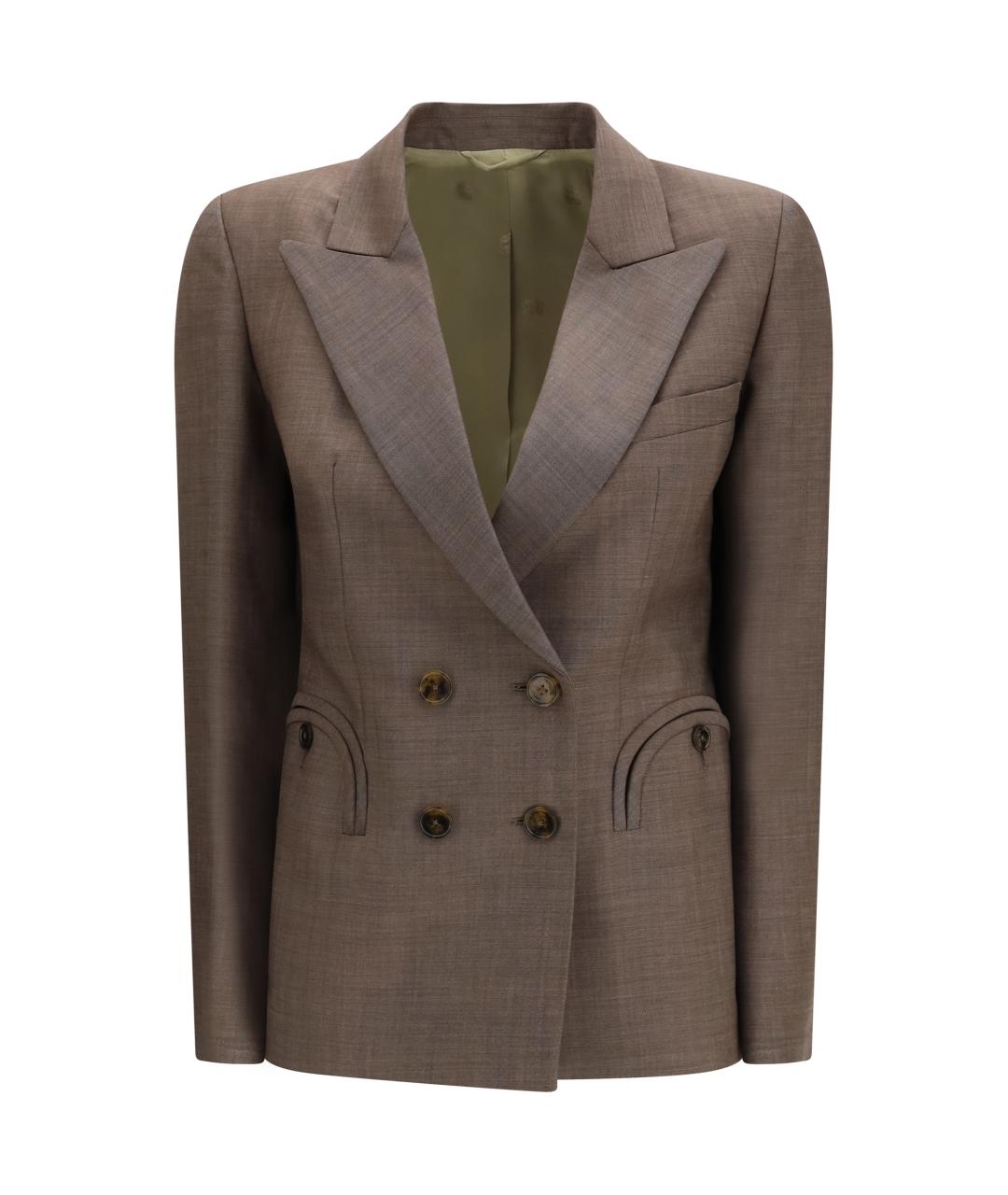 BLAZE MILANO Коричневый шерстяной жакет/пиджак, фото 1