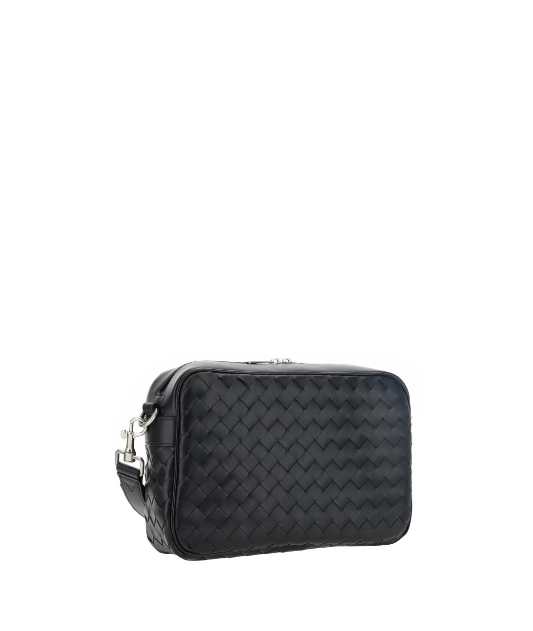 BOTTEGA VENETA Черная кожаная сумка на плечо, фото 2