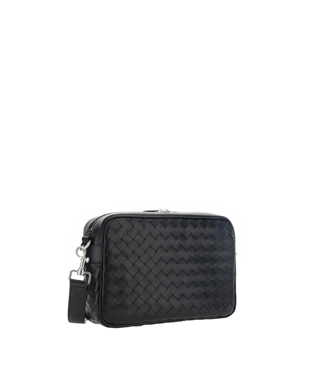 BOTTEGA VENETA Черная кожаная сумка на плечо, фото 3