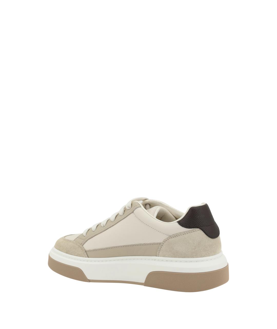 FERRAGAMO Бежевые замшевые низкие кроссовки / кеды, фото 3