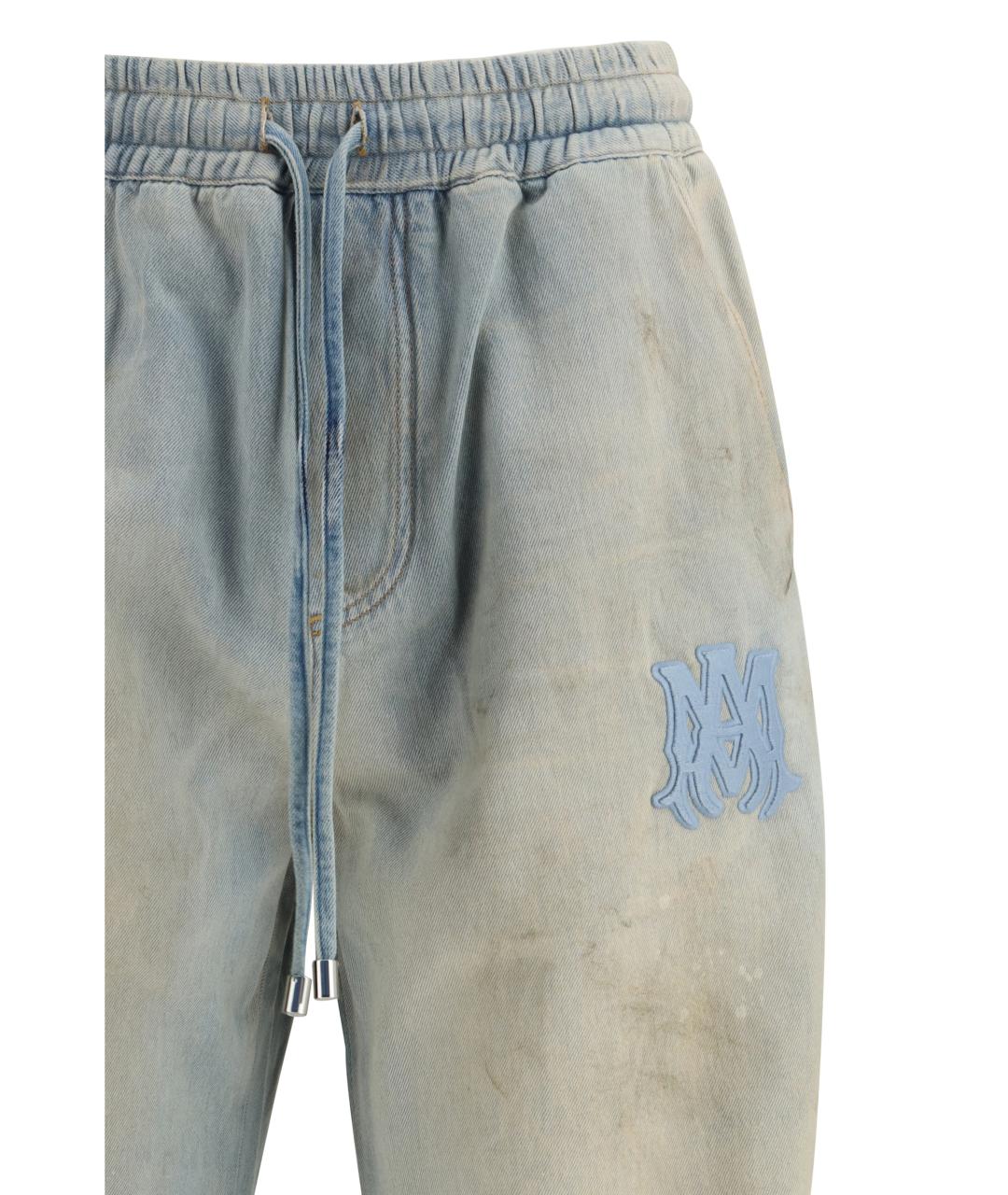 AMIRI Голубые хлопковые прямые джинсы, фото 3