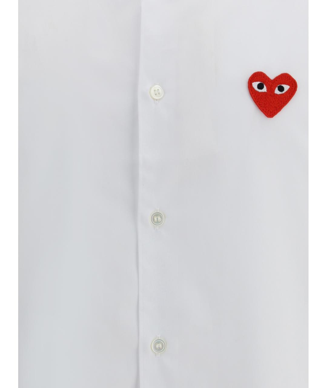 COMME DES GARÇONS PLAY Белая хлопковая классическая рубашка, фото 3