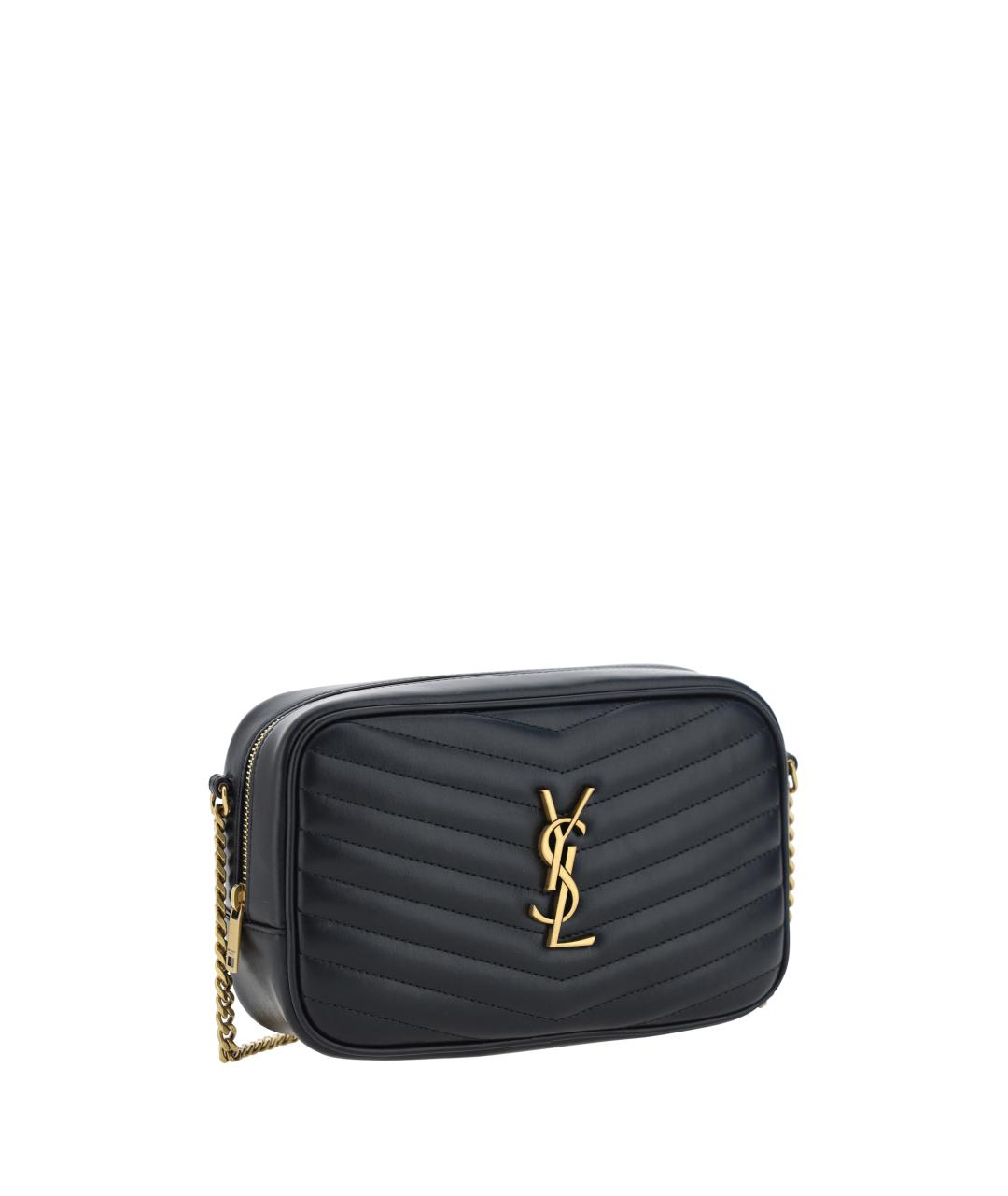 SAINT LAURENT Черная кожаная сумка через плечо, фото 2