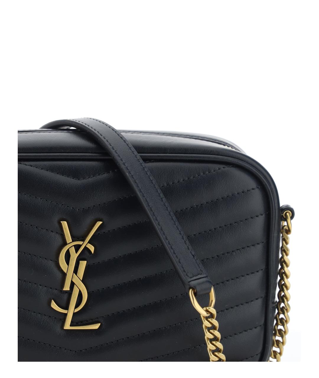 SAINT LAURENT Черная кожаная сумка через плечо, фото 4