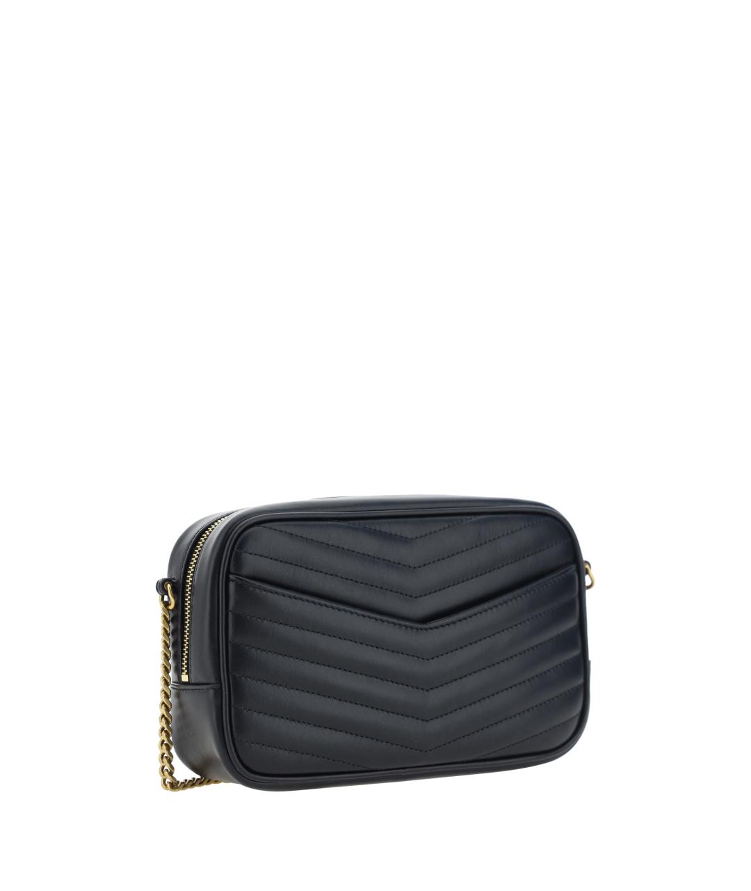 SAINT LAURENT Черная кожаная сумка через плечо, фото 3