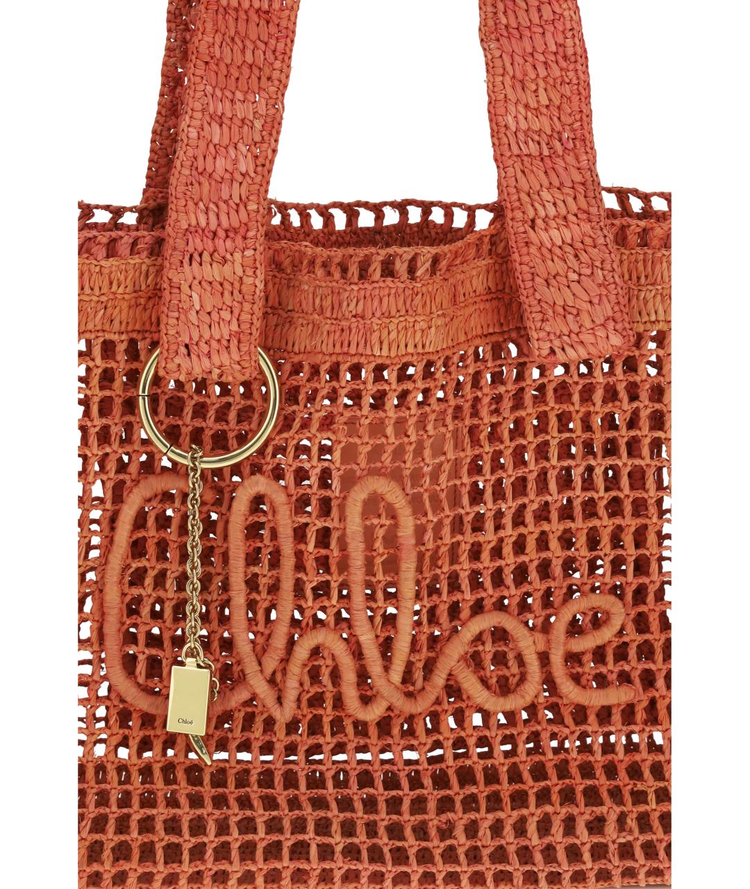 CHLOE Коричневая пелетеная сумка тоут, фото 4