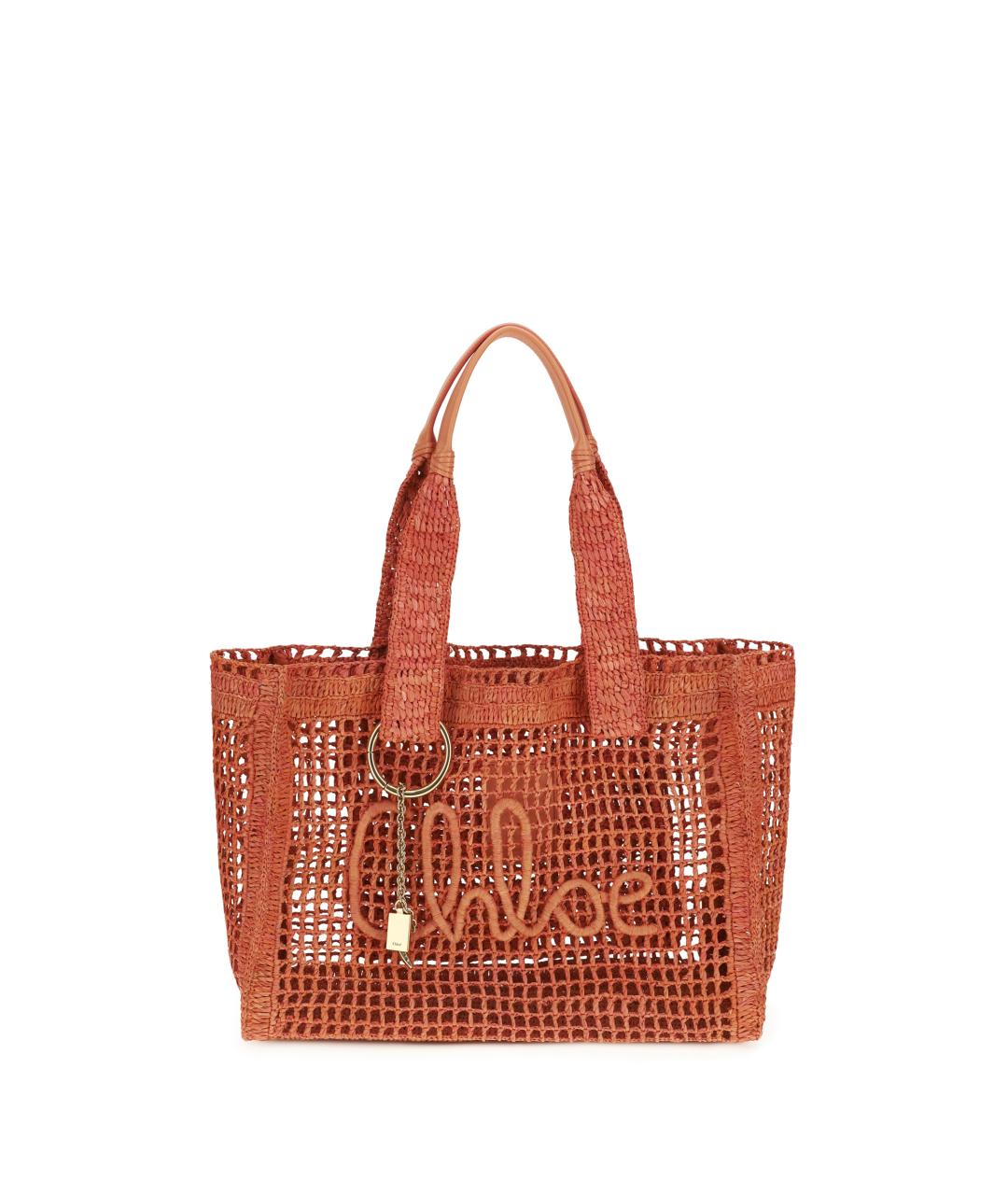 CHLOE Коричневая пелетеная сумка тоут, фото 1