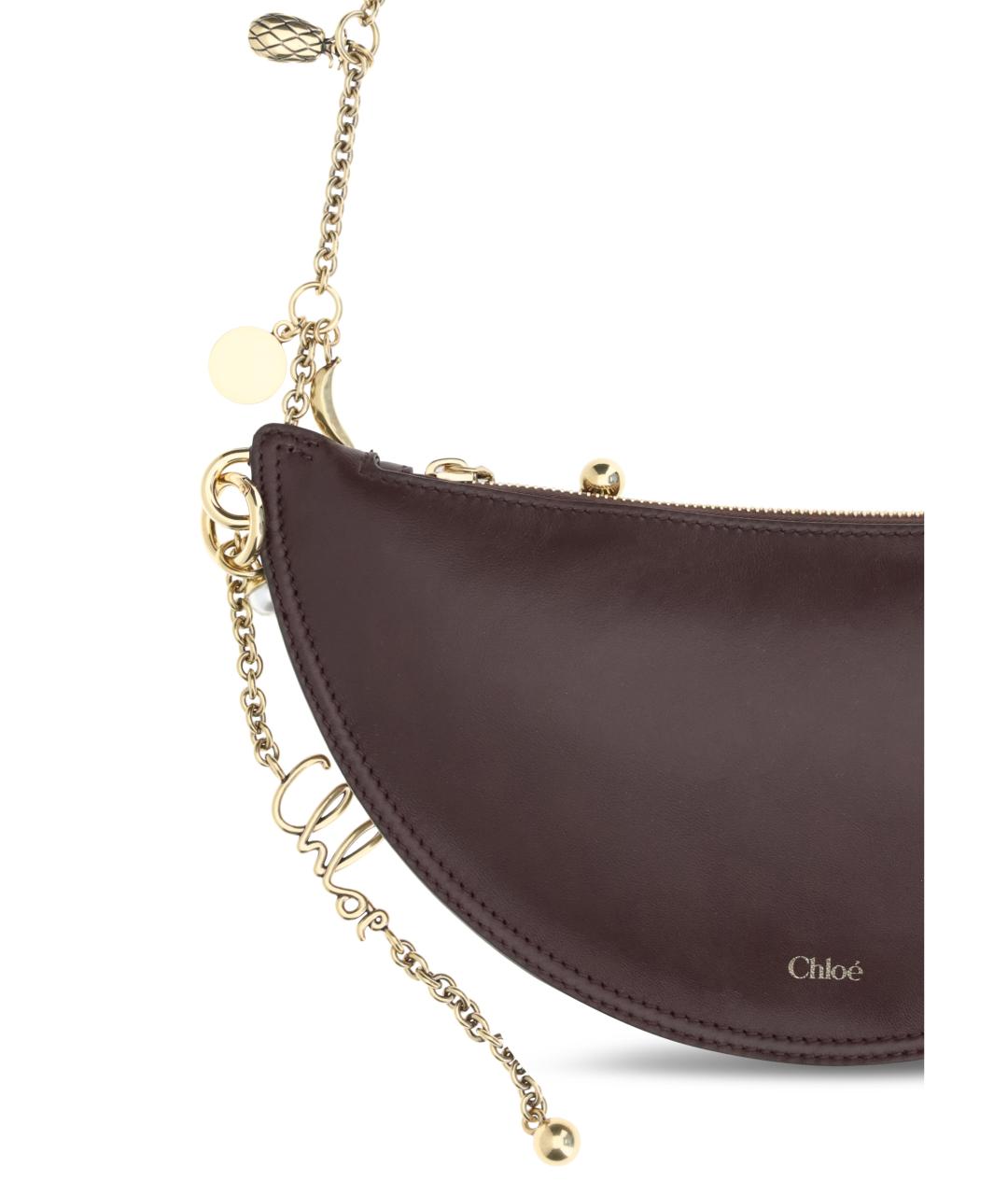 CHLOE Бордовая кожаная сумка через плечо, фото 3