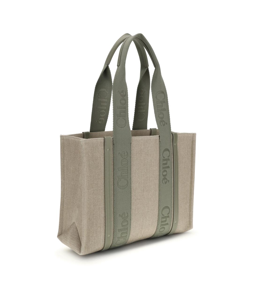 CHLOE Хаки тканевая сумка тоут, фото 2