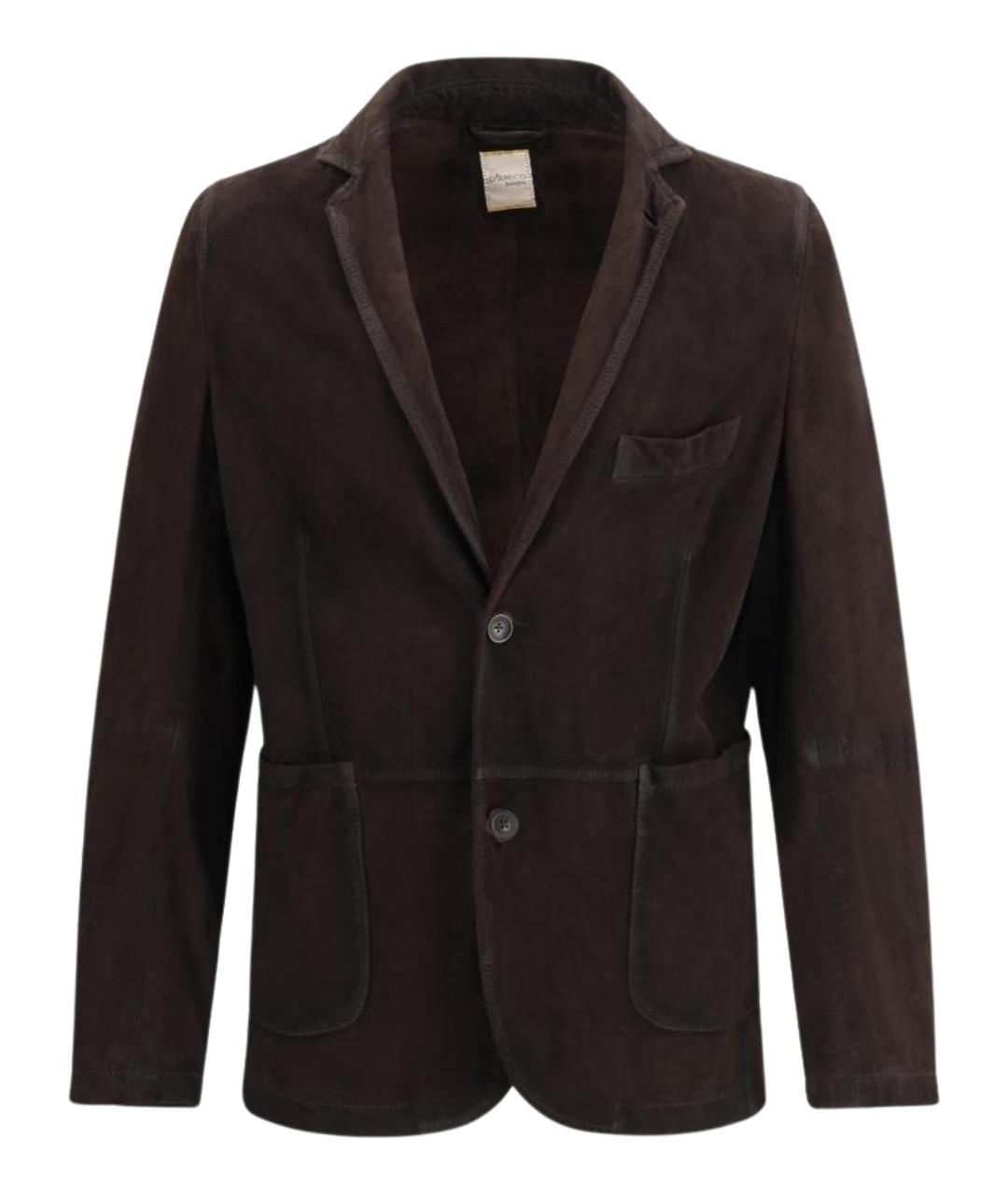 D'AMICO Коричневый замшевый пиджак, фото 1