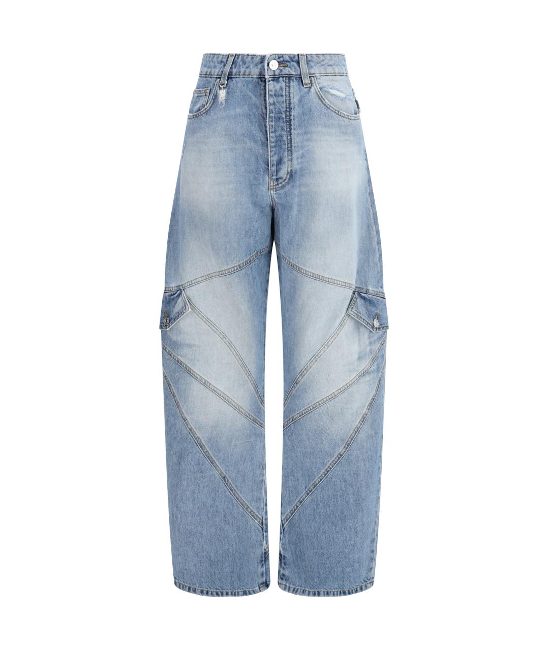 AMIRI Голубые хлопковые прямые джинсы, фото 1