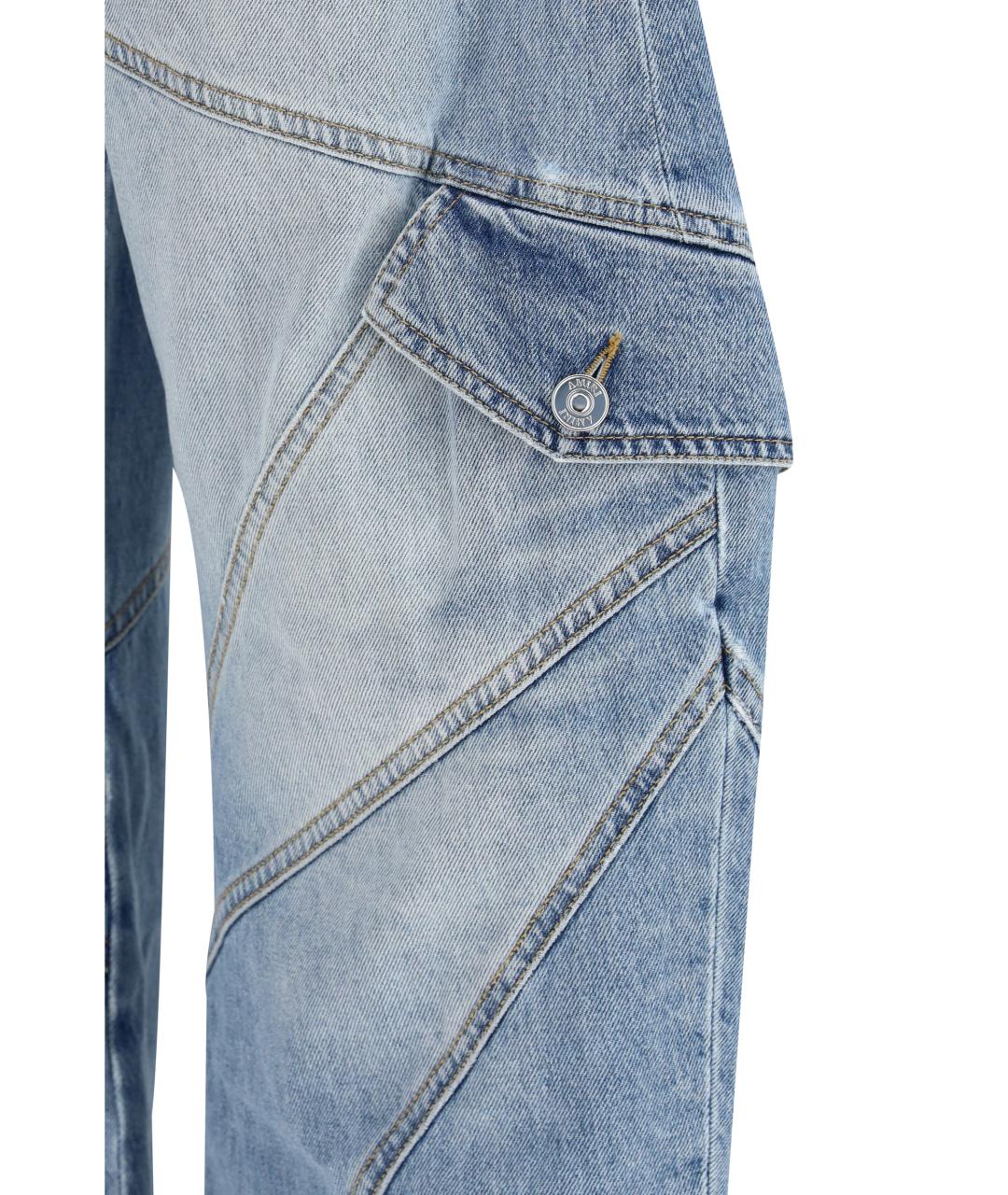 AMIRI Голубые хлопковые прямые джинсы, фото 3