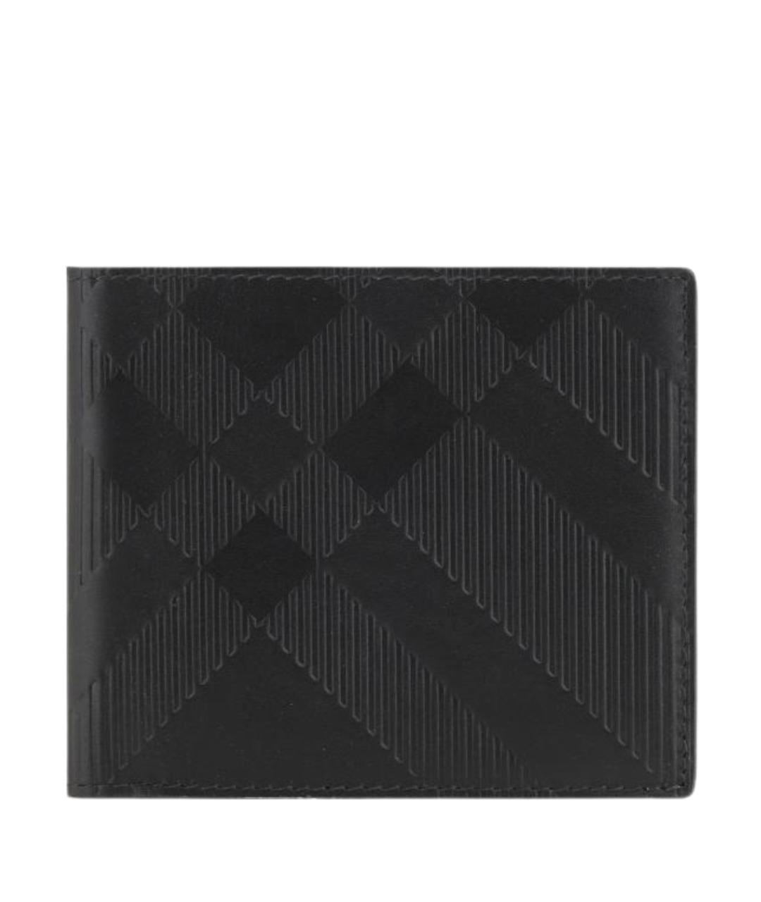 BURBERRY Черный кожаный кошелек, фото 1