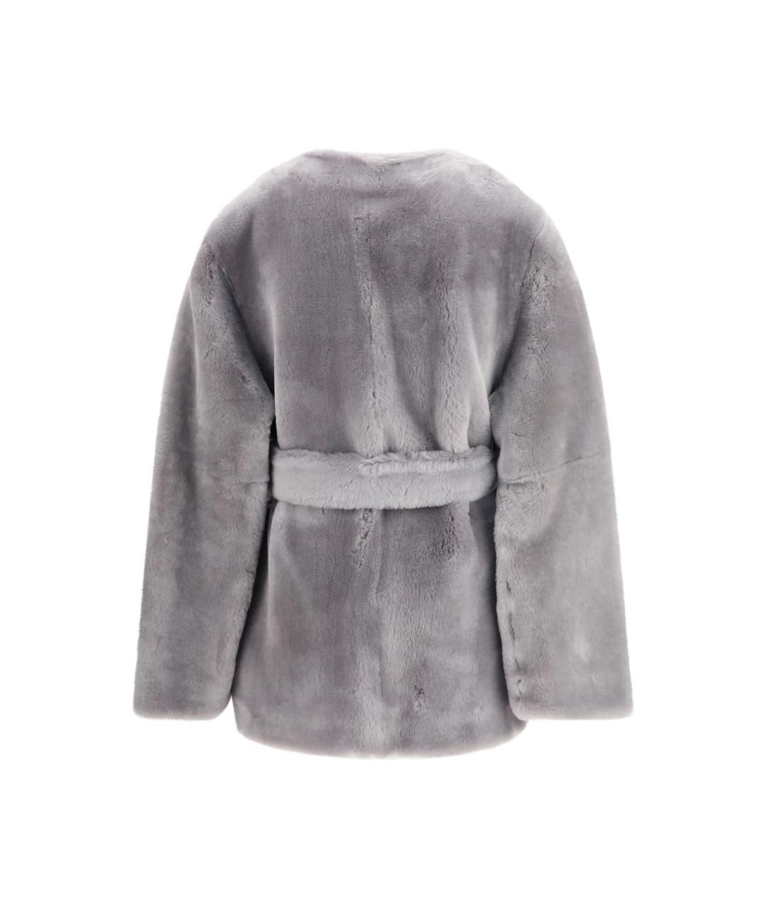 TOTEME Серая меховая шуба, фото 2