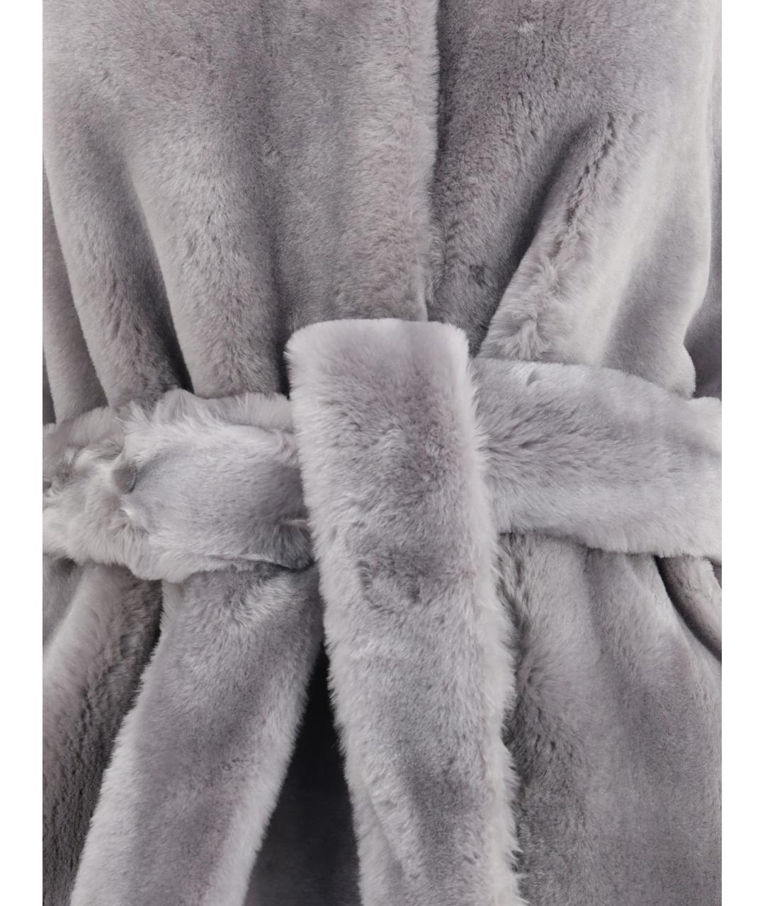 TOTEME Серая меховая шуба, фото 3