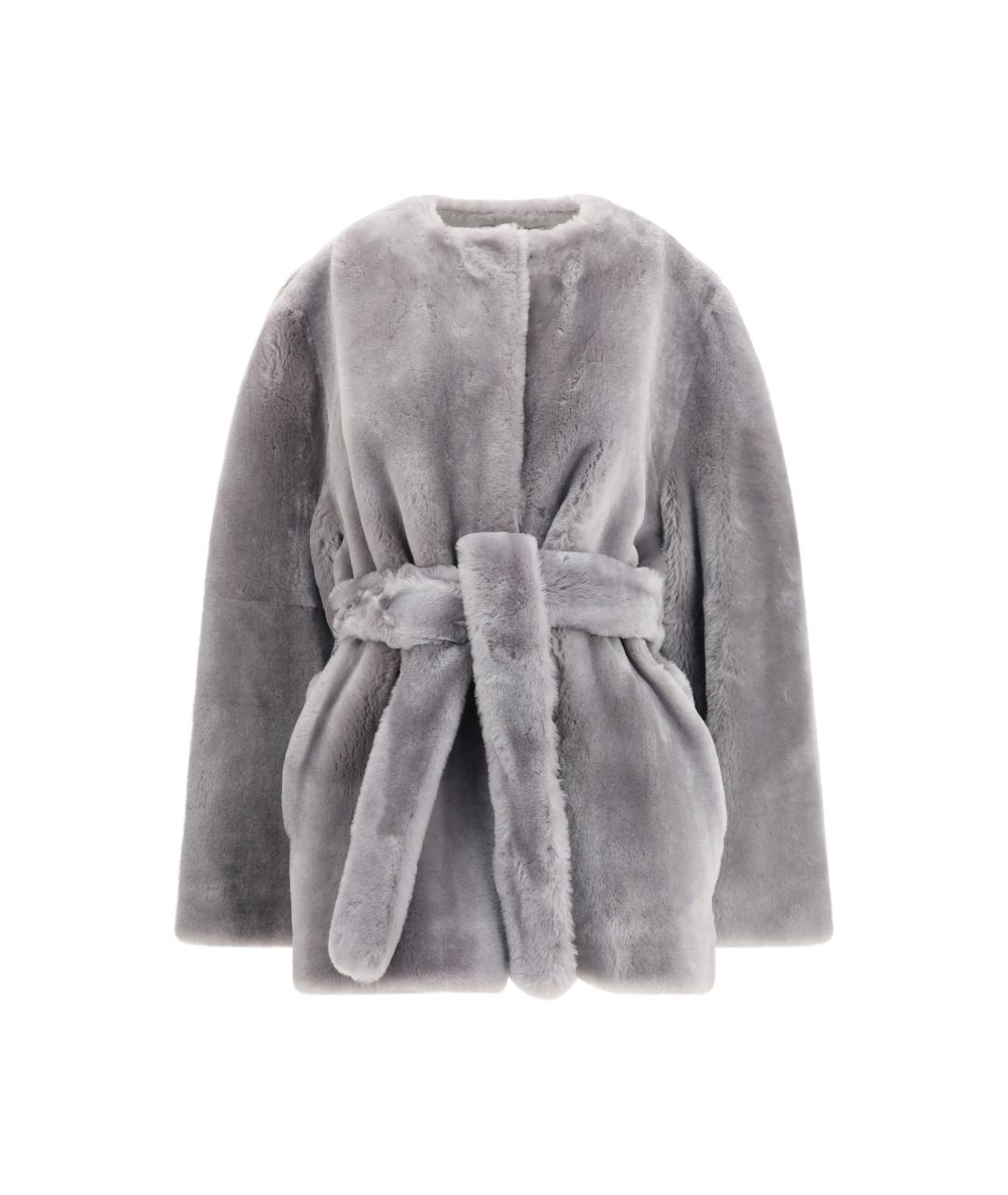 TOTEME Серая меховая шуба, фото 1