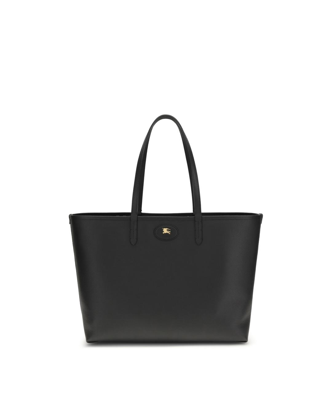 BURBERRY Черная кожаная сумка тоут, фото 1