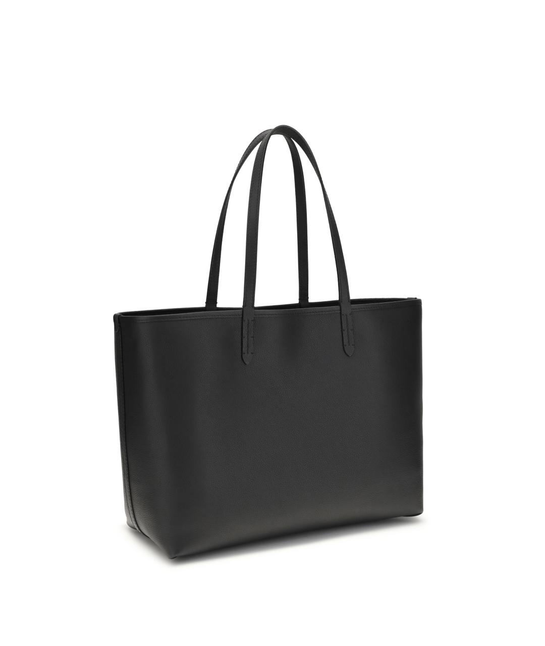 BURBERRY Черная кожаная сумка тоут, фото 3