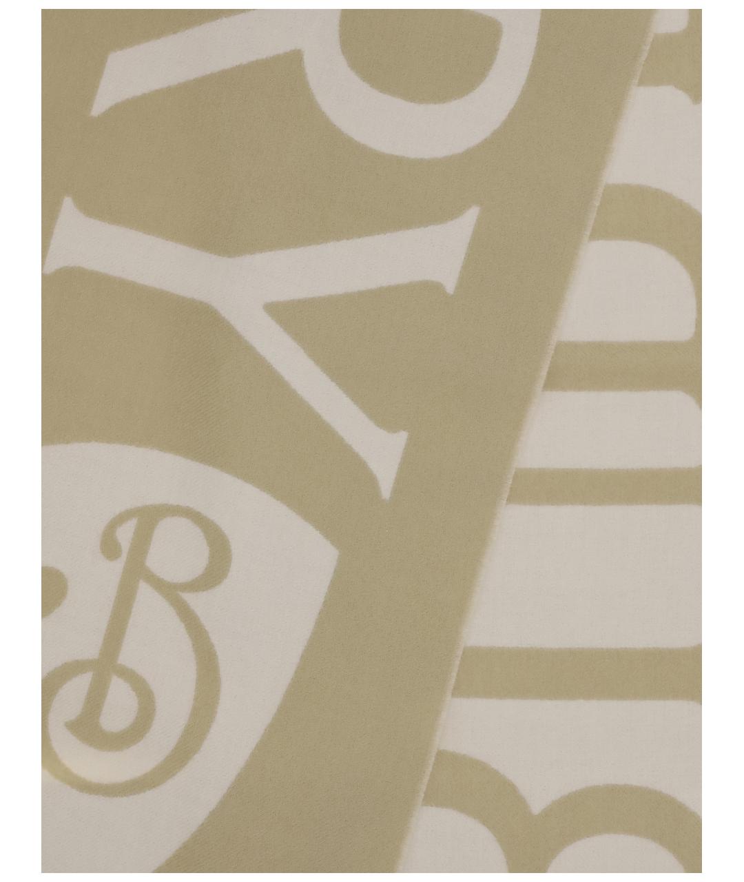 BURBERRY Бежевый шерстяной шарф, фото 3