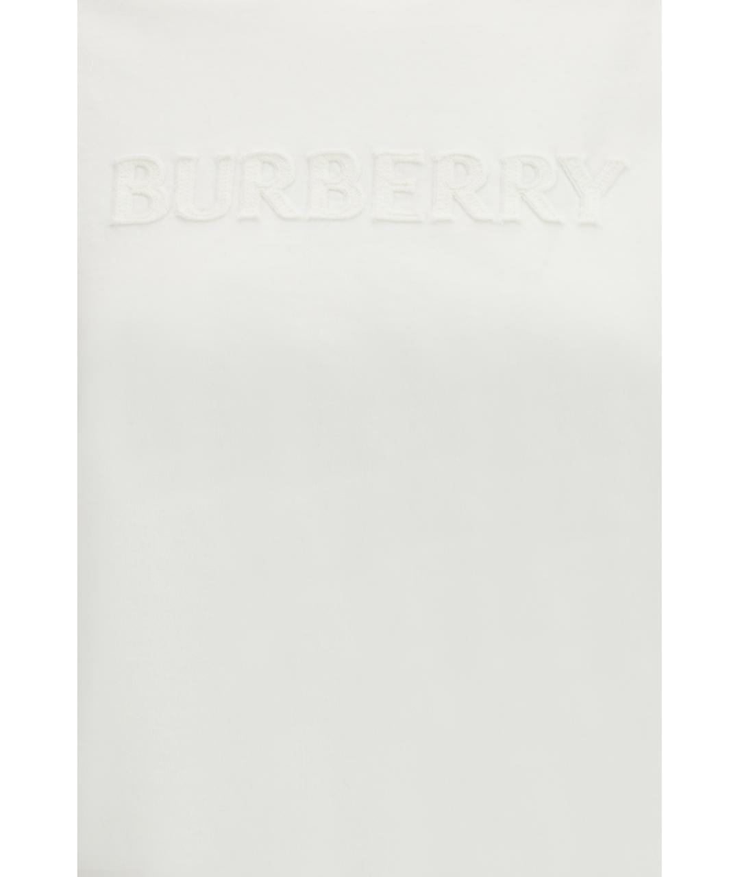 BURBERRY Белая хлопковая футболка, фото 3