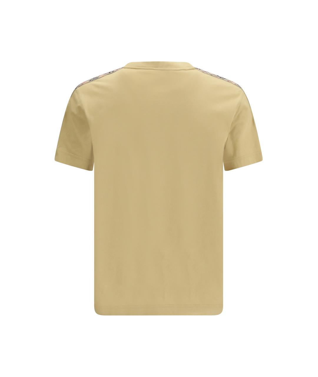 BURBERRY Бежевая хлопковая футболка, фото 2