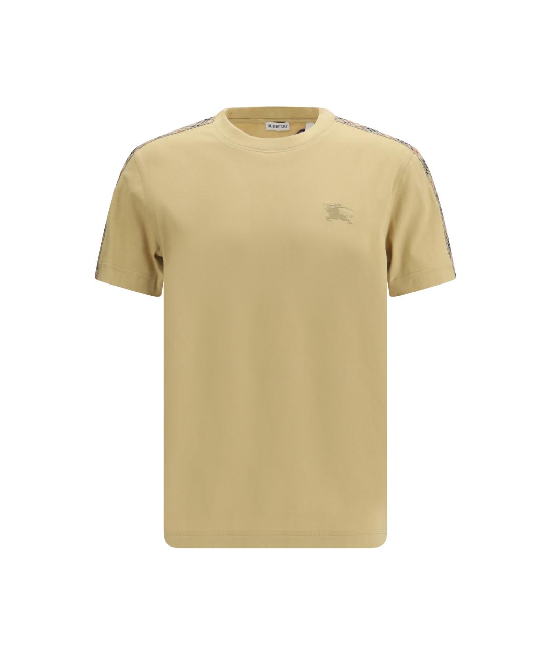 BURBERRY Бежевая хлопковая футболка, фото 1