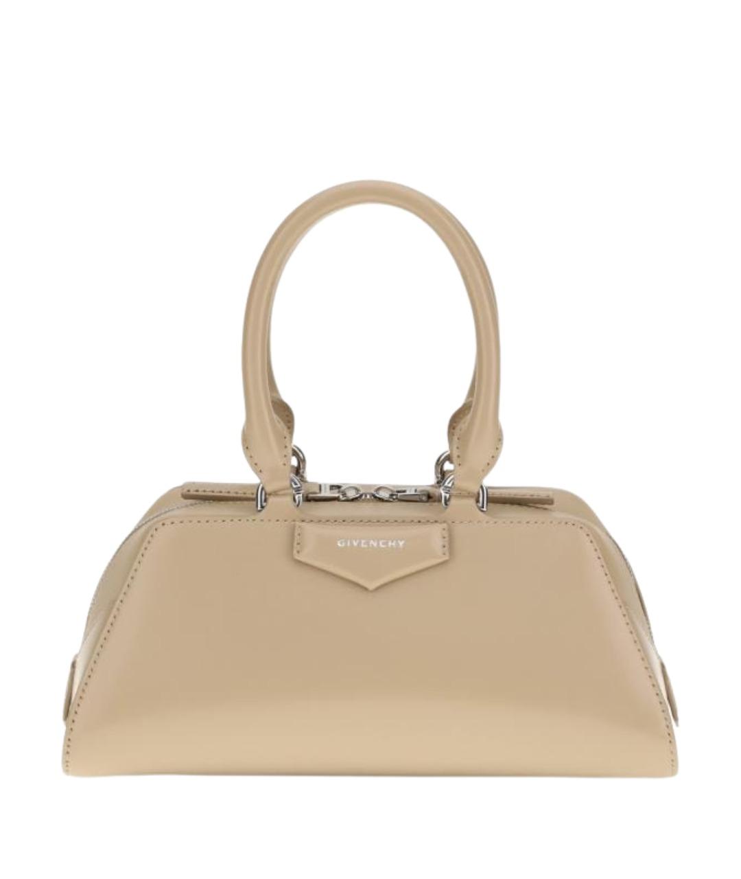 GIVENCHY Бежевая кожаная сумка с короткими ручками, фото 1