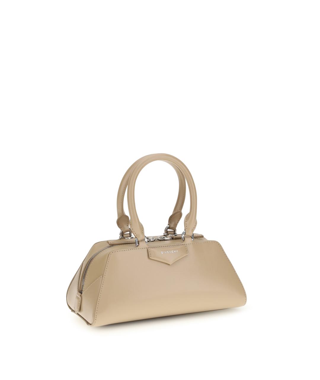 GIVENCHY Бежевая кожаная сумка с короткими ручками, фото 2