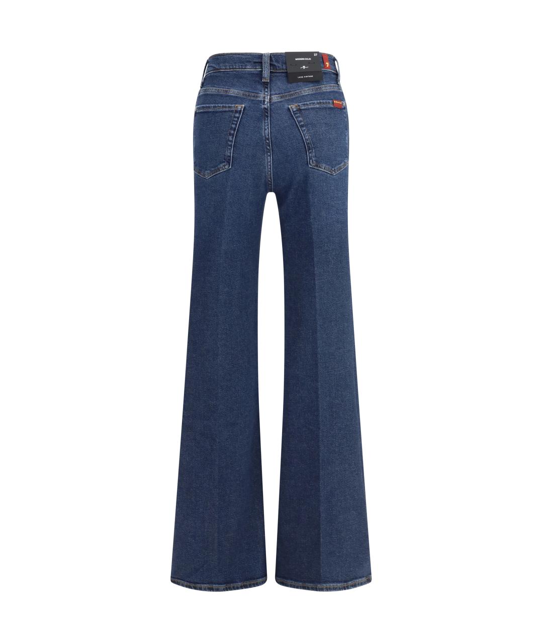 7 FOR ALL MANKIND Темно-синие хлопко-эластановые джинсы клеш, фото 2