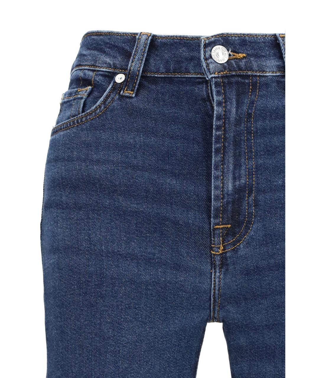 7 FOR ALL MANKIND Темно-синие хлопко-эластановые джинсы клеш, фото 3