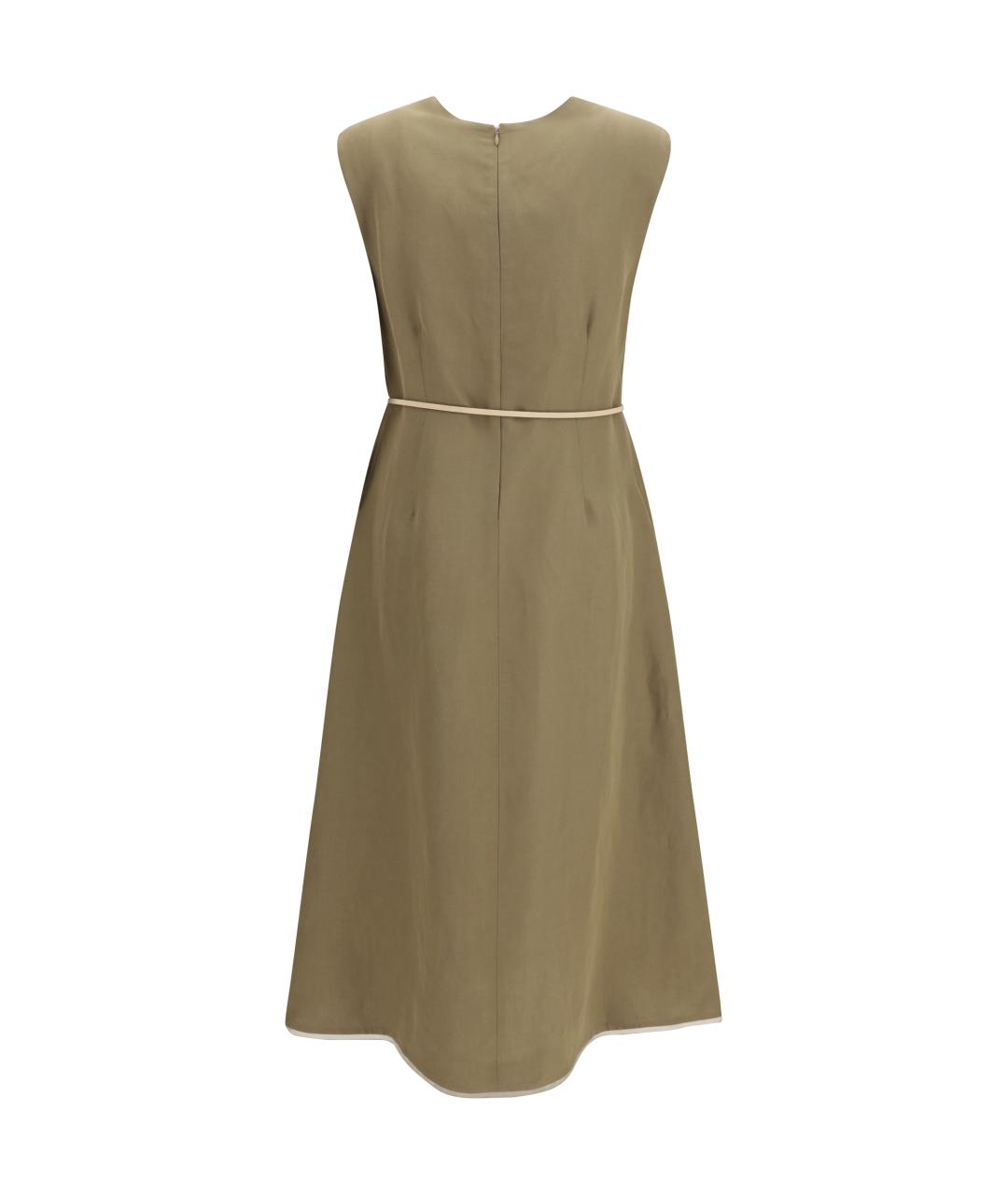 FABIANA FILIPPI Коричневое вискозное повседневное платье, фото 2