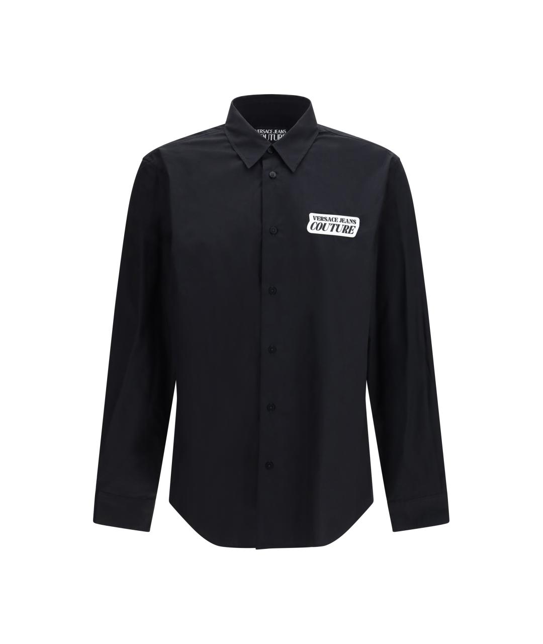 VERSACE JEANS COUTURE Черная хлопковая классическая рубашка, фото 1