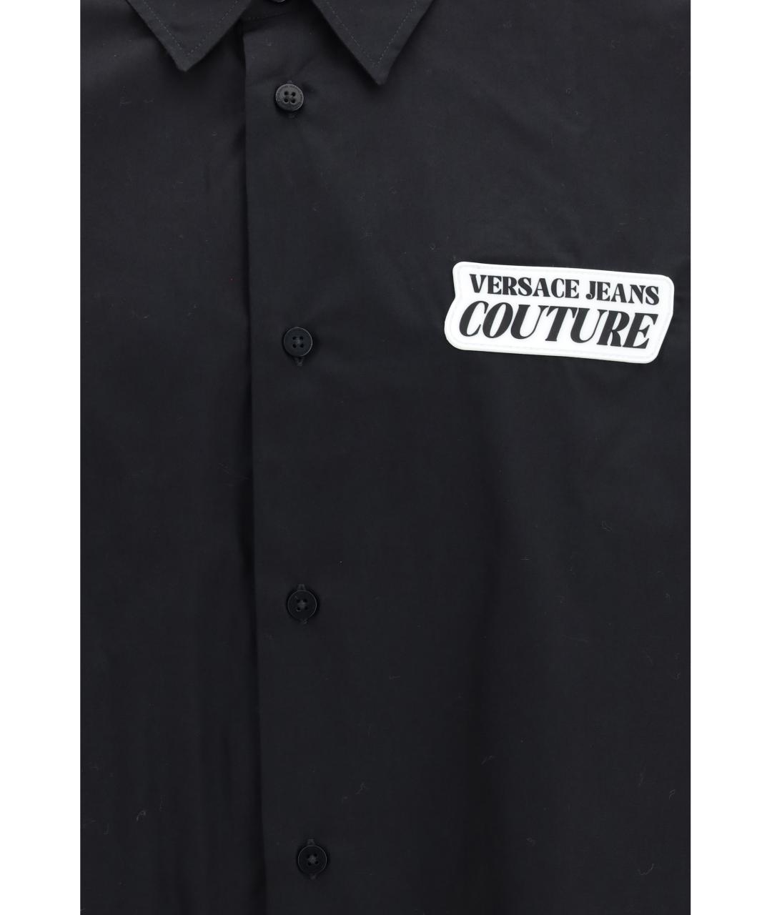 VERSACE JEANS COUTURE Черная хлопковая классическая рубашка, фото 3