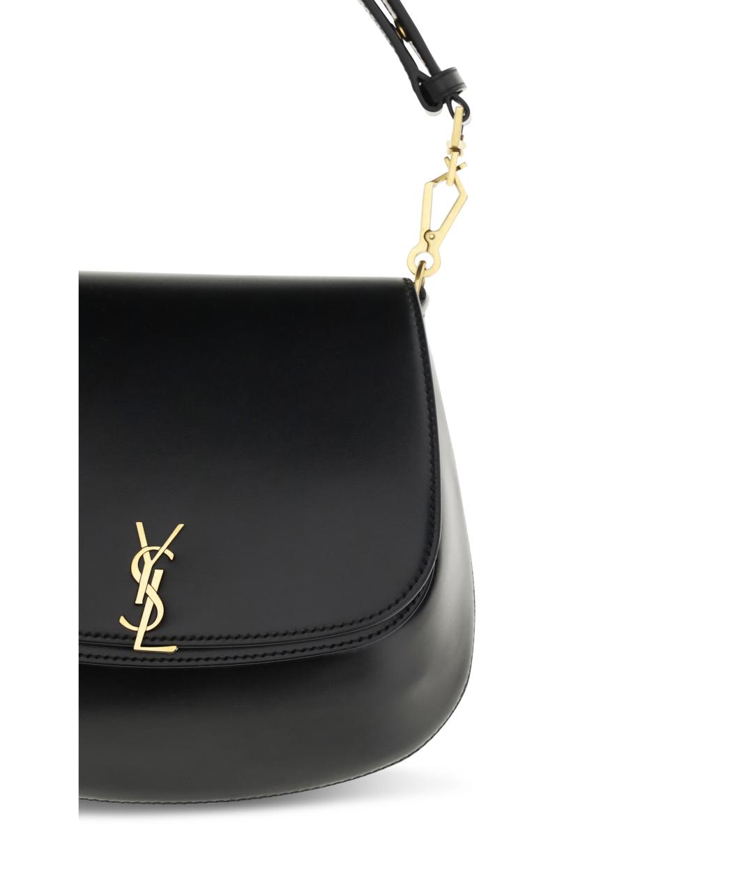 SAINT LAURENT Черная кожаная сумка через плечо, фото 3