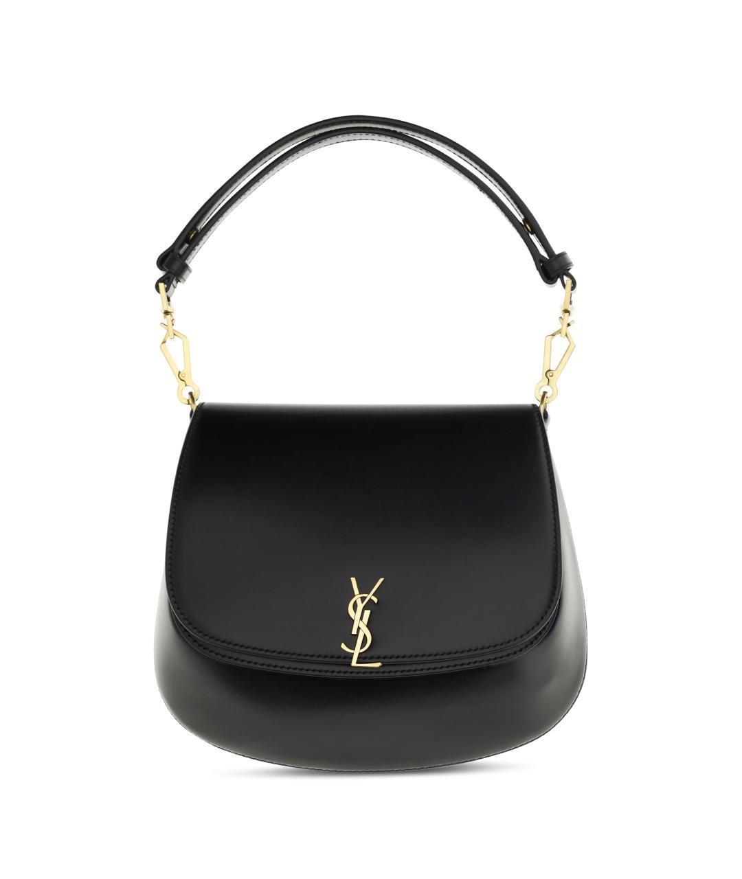SAINT LAURENT Черная кожаная сумка через плечо, фото 1