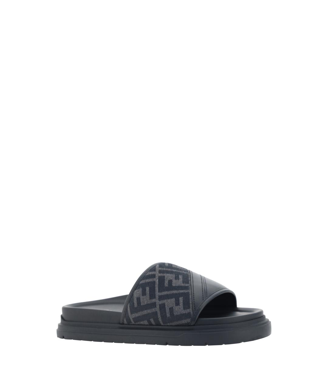 FENDI Черные кожаные сандалии, фото 2