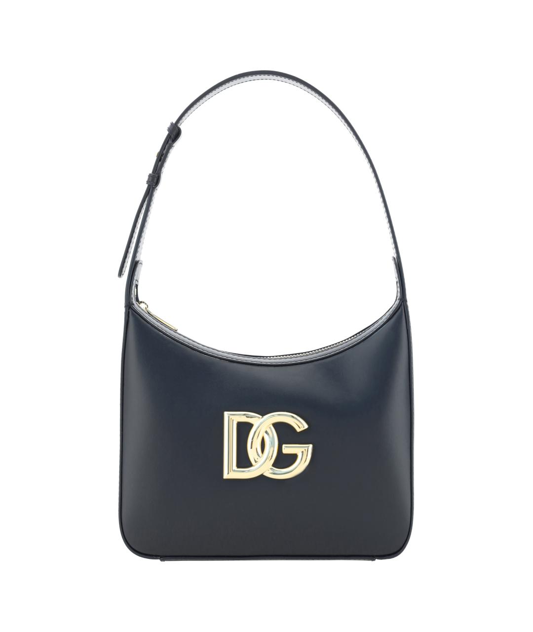 DOLCE&GABBANA Черная кожаная сумка через плечо, фото 1